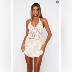 Isle of Capri Top and Mini Skirt Cream